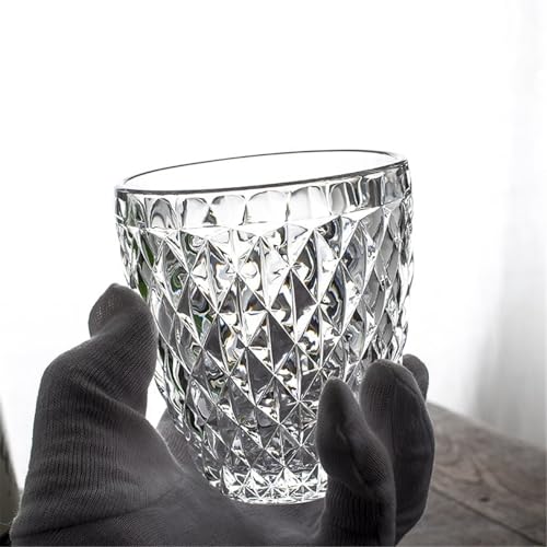Vasos de agua de cristal sin plomo con diseño de diamante elegante 4