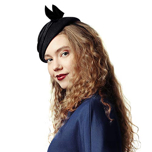 Velour Fur Felt Fascinator Headband Cocktail Party Winter Women Hat Black #TOP4
