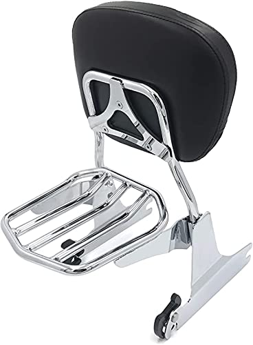Httmt Sissy Bar Luggage Rack For 2000-2005 Softail & 2006-2019 Deluxe Detachable Passenger Backrest Chrome [P/N: Sbb025+P] #TOP23