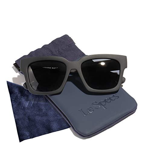 Le Specs Weekend Riot Polarized Sunglasses, Black Rubber/Smoke Mono, One Size #TOP4