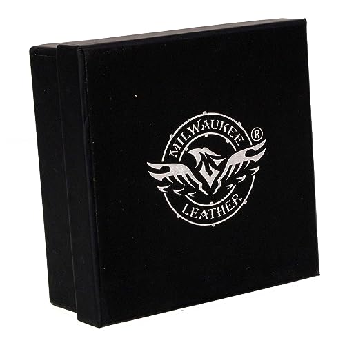 Milwaukee Leather MP7119 Men's Black Genuine Leather Grommet Detailing Nickel Buckle Belt for Motorcycle Rider4