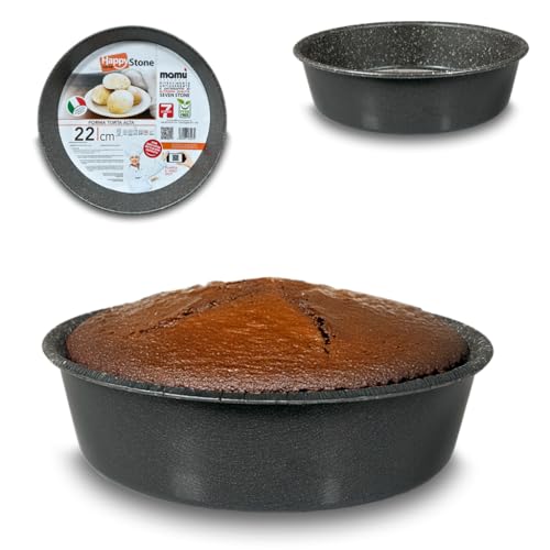 ARCA, Teglia Alta Diametro 22 cm per Forno, Antiaderente e Adatta alla Lavastoviglie, Ideale per Torte e Altre Ricette, in Alluminio, Made in Italy
