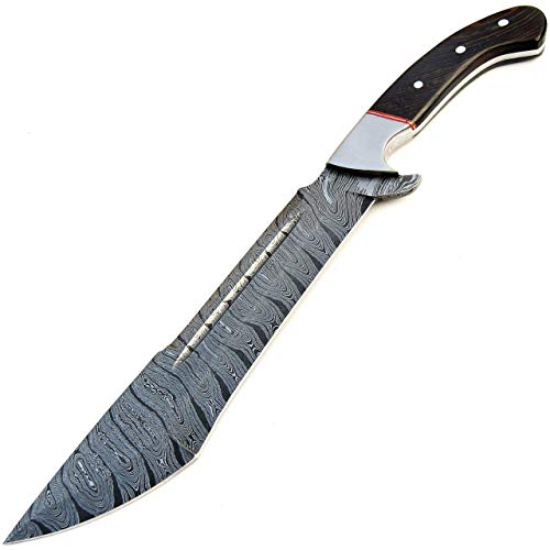 PAL 2000 KNIVES Sgps-9369, Custom Handmade Damascus Steel 16 Inches Knife - Wenge Wood Handle