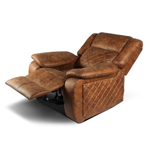 Image of Primrose Christie Single Seater 1R Manual Recliner Sofa | Recliner for Living Room Bedroom & Home Office (Tan)