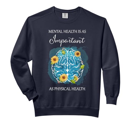 Mental and Physical Health Equality Floral Brain Art Comfort Colors