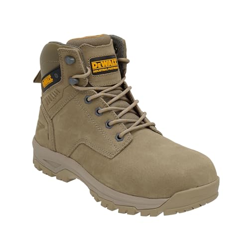 DEWALT Cranson Stone - Botas de seguridad de trabajo para hombre, piel nobuk de 5 pulgadas, puntera de acero, antideslizantes, piedra, 46 EU