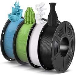 ANYCUBIC PLA Filament 1.75mm Bundle, 3D Printing PLA Filament 1.75mm Dimensional Accuracy +/- 0.02mm, 1KG Spool (2.2 lbs), 4KG Black + White + Spring Leaf + Tropical Turquoise