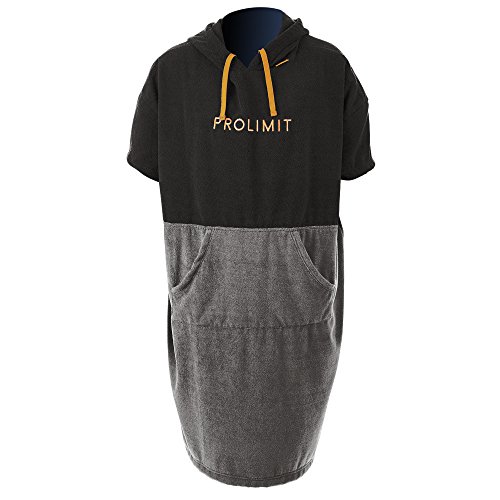 Prolimit Poncho o Toalla Deportes acuáticos en la Playa y Surf - Cambia de Bata - Negro Gris Azul - Unisex