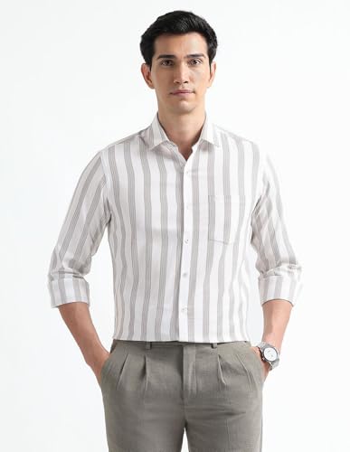 Image of Arrow Checked Slim Fit Mens Formal Shirt - Cotton, Breathable & Comfortable, Full Sleeves Shirts for Men