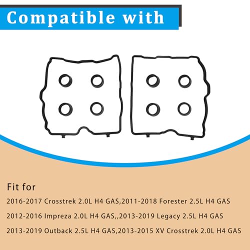 Image of Engine Valve Cover Gasket Set Compatible with Subaru Vehicle Crosstrek Impreza XV Crosstrek 2.0L, Forester Legacy Outback 2.5L H4 2011-2019,Replace for VS 50830 R, VS50830R