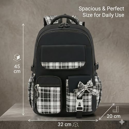 Image of Girls School Backpack Cute Pink Pastel Gradient Bag with Multiple Compartments Lightweight Durable Bookbag for Kids Students (purple bag)