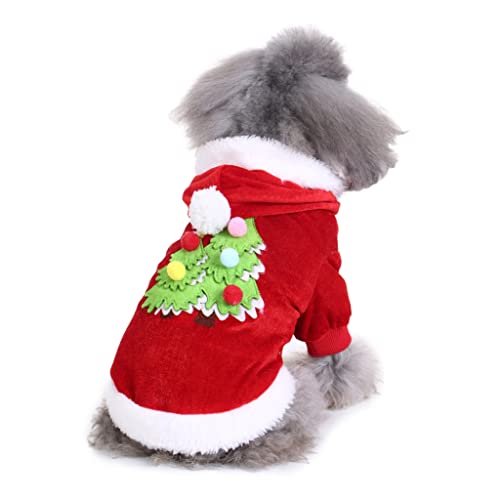 Ornaous Cute Dog Cat Christmas Hoodie, Pet Xmas Tree Cosplay Costume, Puppy Fleece Outfits Warm Clothes（M Size） #TOP22