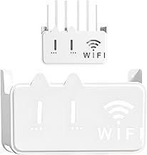 BELOXY Self-Adhesive WiFi Storage Box, WiFi Router Holder Case Wall Mount-Universal Wall Shelf for Modem, Set-Top Box, Smart Devices-Space-Saving Cable Organizer Stand for Home & Office (1)