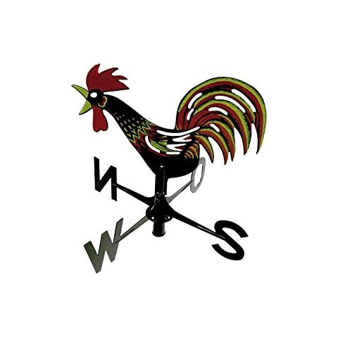 Wetterhahn mit Windrichtungsanzeige Windspiel Gartendeko Wetterfahne Kunststoff Cover
