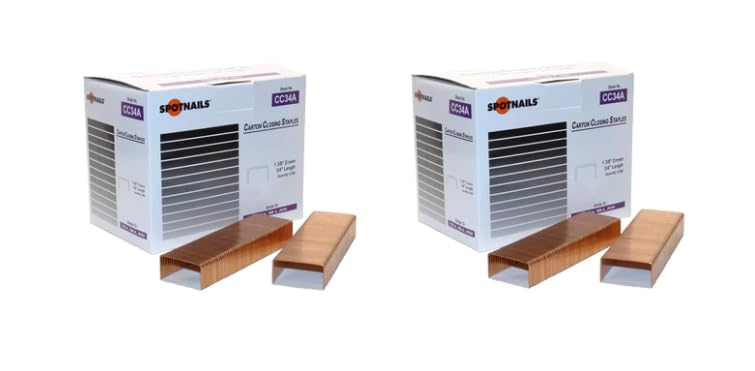 Spotnails CC34A 3/4x1-3/8 Copper Carton Closing Strip Staples 4000/Box - Image 2