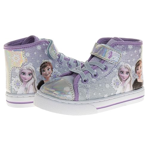 Disney Princess Minnie Mouse Frozen Encanto Hightop Sneakers - Snow White Ariel Elsa Maribel Minnie Ankle Shoes (Sizes: 6-12 Toddler - Little Kids)4