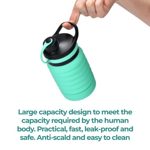 Hydrate Bottles Collapsible Water Bottle - Silicone Foldable Water Bottle - Bpa Free, Portable, And Lightweight Design - Perfect For Indoor, Outdoor, Travel, Office - Practical, Fast, Leak-Proof #TOP1