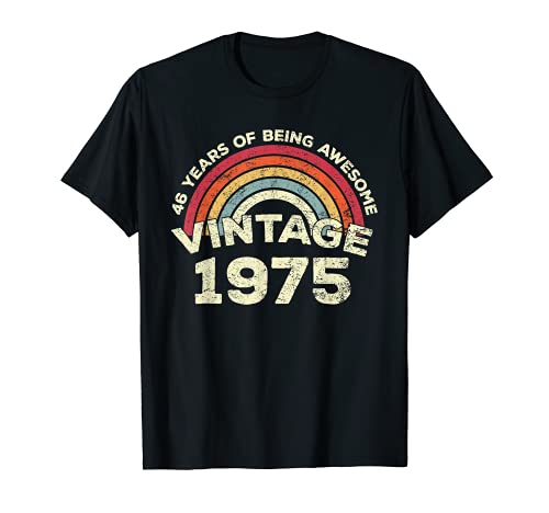 46 Year Old Legendary Retro Vintage Awesome Birthday 1975 Camiseta