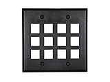 Networx Keystone Wall Plates (12 PORT, BLACK)