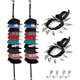 Topershow Cap Halter Aufbewahrung, Mützen Halterung Wand, Kappenhalte von Hüten mit 20 Rostfreien Clips, Schrank Mützenhalter Organizer, Starker Kappenaufhänger für Tür, Schrank, Kommoden