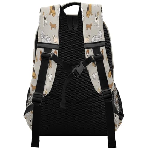 Rucksack mit Hundemotiv, Braun, für Teenager, Jungen, Mädchen, Kinder, personalisierbar, für Reisen, Camping, Fitnessstudio, Wandern, multi