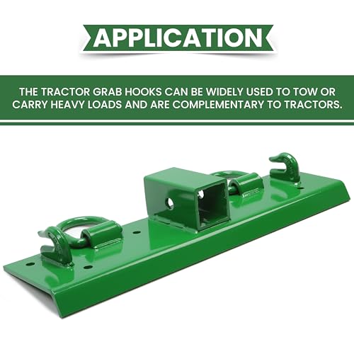 HECASA Tractor Grab Hooks 4.96" W × 21.93" L Compatible with John Deere 2" Receiver Compact Tractor Bolt on Grab Hooks