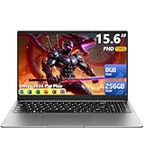 BWPED 15.6' Laptop, 8GB RAM 256GB Storage, Celeron N4000 (up to 2.6GHz) 100% sRGB Screen, MS Office 2024, Win11 Pro Notebook Computer, Dual Band Wi-Fi, BT5.0, USB-A, Long Battery Life, Silver