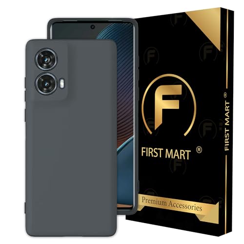 Image of FIRST MART Matte Silicone Back Cover for Motorola G85 - Grey