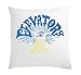 Atprints Illuminati Elevators Funny All Seeing Eye Pyramid Oreiller Blanc 40x40cm