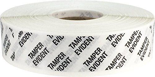 Tamper Evident Labels Large Clear with Black Ink .75 x 3.5 Inch Rectangles 500 Adhesive Stickers