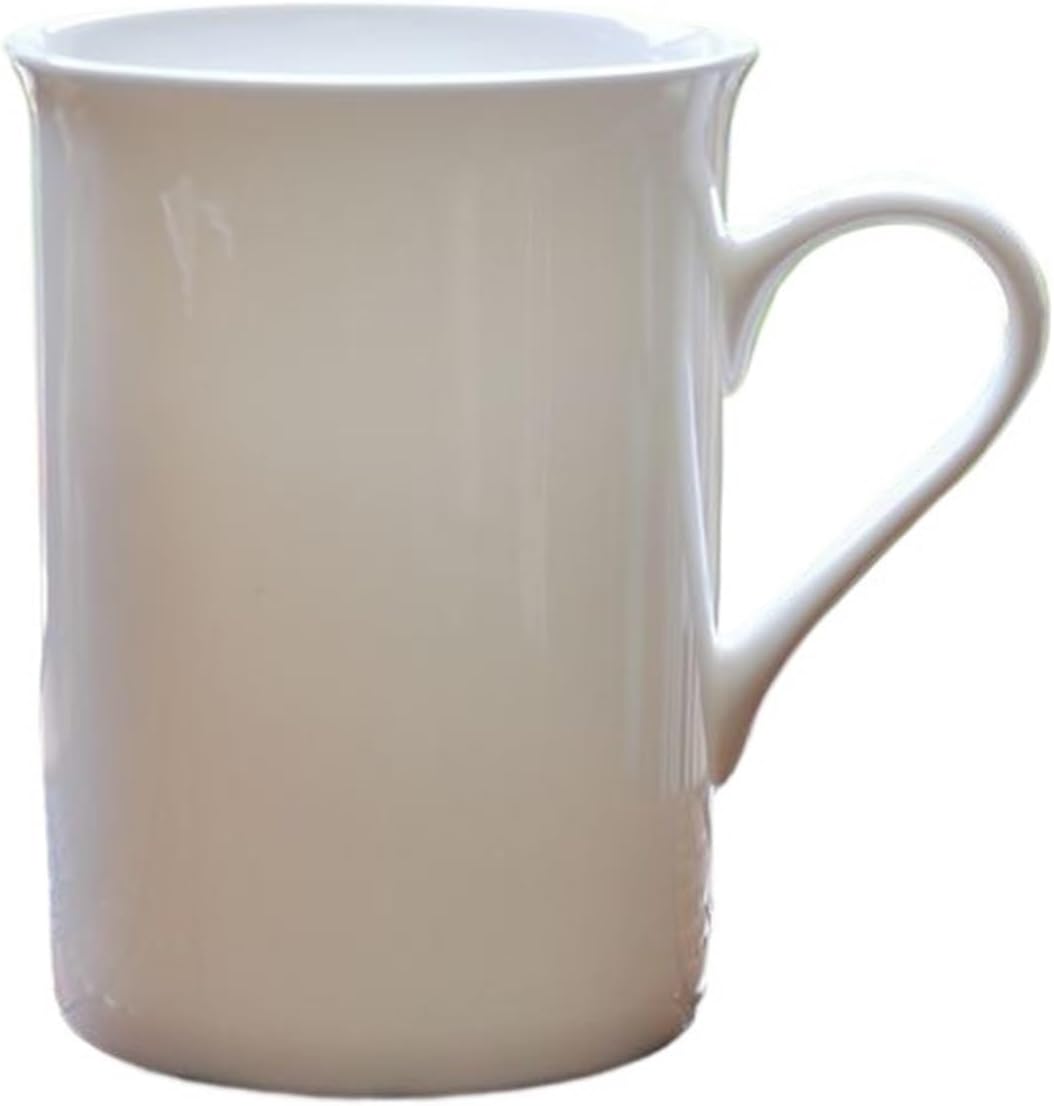 320ML, Plain White Bone China Tumbler, Ceramic Tea Mug, White-Porcelain-Cup Coffe for Kitchens, Cafes,Restaurants