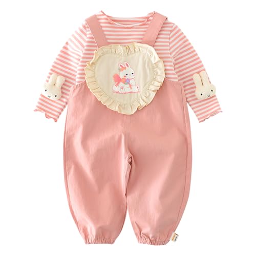 Salopette bébé fille t-shirt manches longues ensemble coton 2 pièces