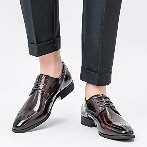 Mens Classic Business Formal Shoes Comfortable Low Heel Matte Leather Dress Shoes Non Slip Office Leather Shoe Elegant Dating Shoe with Durable Sole Arch Supprot Footwear2