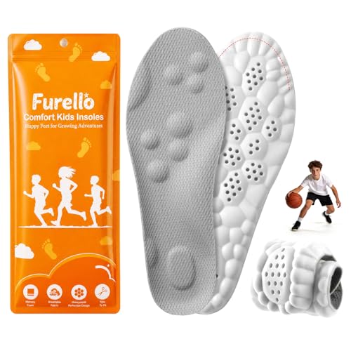 Image of 4D Cloud-Soft Comfort Insoles for Kids and Youth - Trim-to-Fit Insoles with Arch Support and Shock Absorption - Breathable Memory Foam Kids Shoe Inserts Designed for Growing Feet (US Youth 5Y - 6Y)