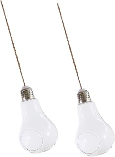 Anneome 2 Piezas Florero Colgante Forma de Bombilla Maceta de Vidrio Borosilicato para Decoración de Pared Terrario Hidropónico para Hogar y Oficina Color Blanco