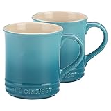 Le Creuset of America Stoneware Set of 2 Mugs, 12-Ounce, Caribbean