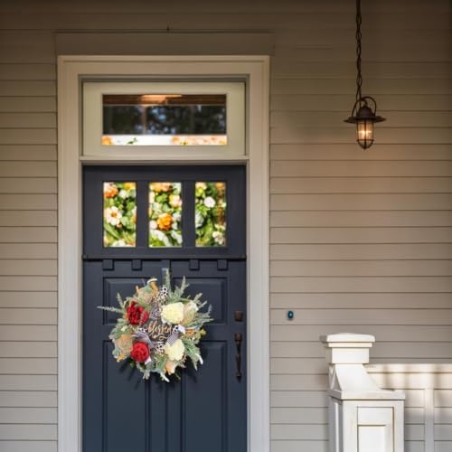 Ghirlanda da appendere alla porta di casa con placche in plastica, stoffa e legno, aggiunge calore per compleanni e decorazioni per feste