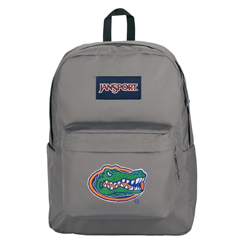 Image of JanSport NCAA Officially Licensed Backpack, Florida Gators, Superbreak Plus with Padded 15'' Laptop Sleeve, Spacious Computer Bag for Men & Women, Durable Daypack with Bottle Pocket, Graphite Grey
