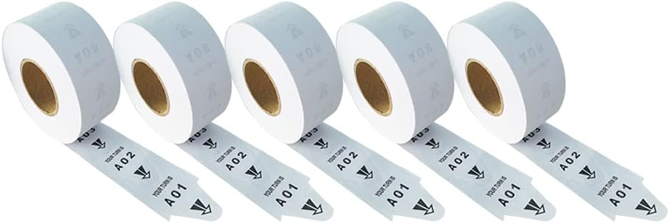 Take A Number Roll Tickets - Two-Digits Turn-O-Matic Queue Tickets Roll Number Paper for Ticket Dispenser 2000 Tickets/roll 5 Rolls