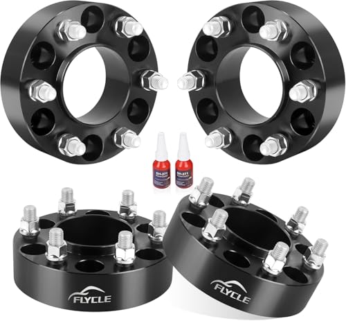 FLYCLE 6x5.5 to 6x135 Wheel Adapters for 2015-2025 F150 Wheels on Chevy Sliverado Sierra 1500 Vehicle, 1.5 inch 6x139.7mm to 6x135mm Wheel Adapter with M14x1.5 Studs