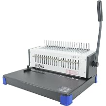Comb Binding Machine, Coil Punching Machine with Anti-Slip Handle, 21 Steel Blades and 400 Sheets Binding Capacity, Adjustable Paper Margins and Easy to Use, for Offices, Libraries, Bookstores