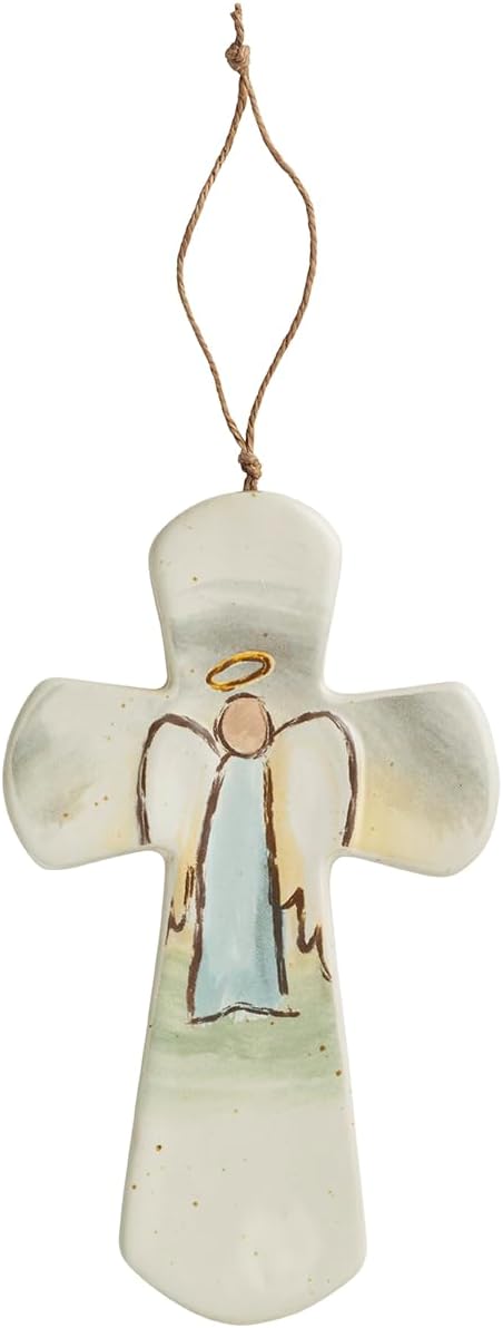 Mud Pie Christmas Angel Painted Cross