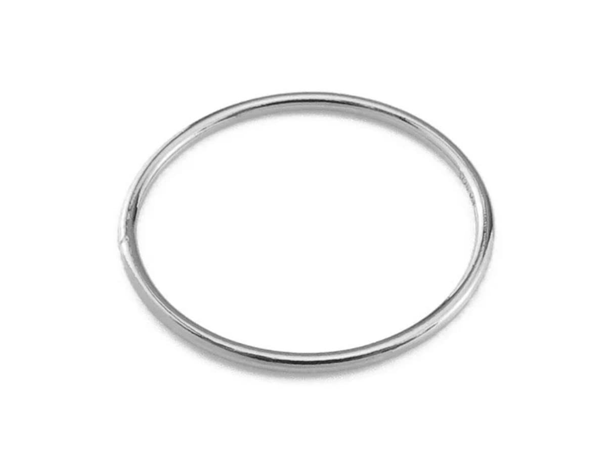 Generic925 Silver 1.5mm Simple Thin Plain Wedding Band Smooth Plain Band Thin Dainty Band