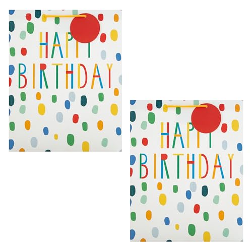 Hallmark Birthday Gift Bag Bundle - 2 Large Gift Bags in 1 Bright Colourful Design - Image 3