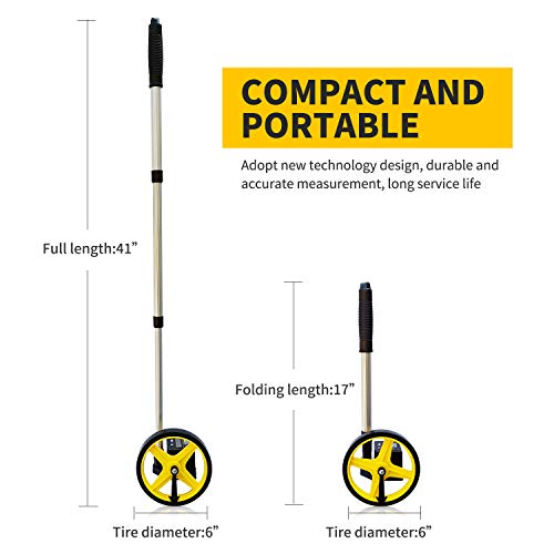 Zozen Measuring Wheel Telescopic Measure Wheel 6-Inch, Distance Measuring Wheel In Feet And Inches With Starting Point Arrow #TOP1