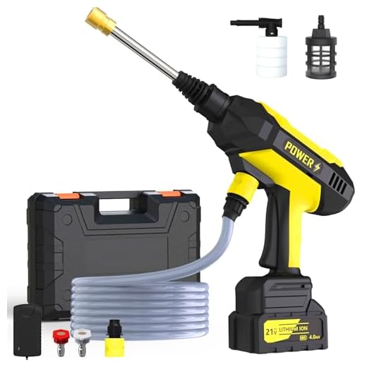 DECOKTOOL Cordless Pressure Washer, Portable Pressure Washer Battery Powered Max 950PSI, 1.2GPM with 1 * 21V 4.0Ah Rechargeable Battery, 20FT Drain Hose, Electric Power Washer for Car, Floor