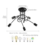 Riserva Lampa sufitowa przemysłowa E27, 5-Lights Black