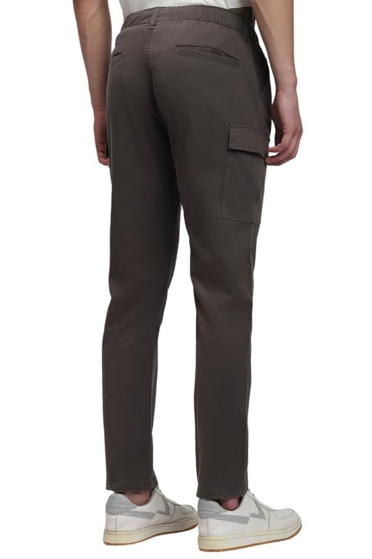 Image of Dennis Lingo Men's Cotton Lycra Full Length Solid Slim Fit Cargo Trousers