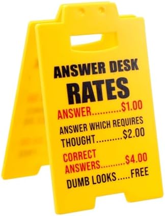 Answer Question Desk Rates Amazon.com: Answer Desk Rates Sign Funny Desk Sign Funny Office Cubicle ...