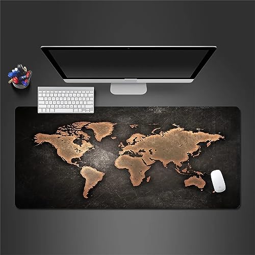 Tapis de Souris Gaming XXL Rétro Carte du Monde, 1000x500mm Grand Tapis de Souris, Tapis de Souris Antidérapant Surface Spéciale Améliore Précision et Vitesse, pour Gamer Ordinateur PC